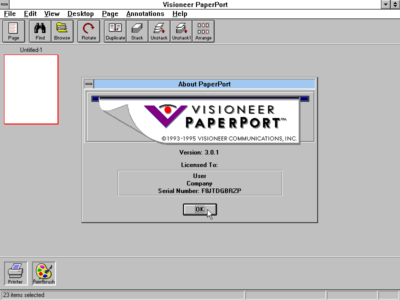 Paperport 3.0.1 - About